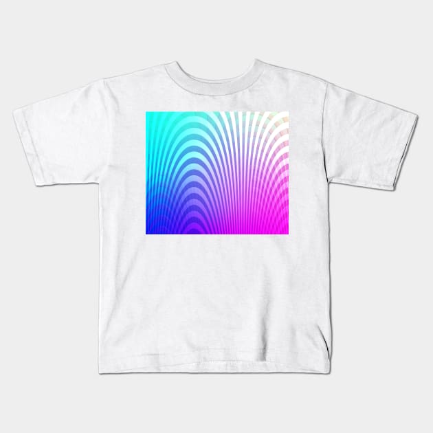 Rainbow Ombre Wave Pattern Kids T-Shirt by saradaboru